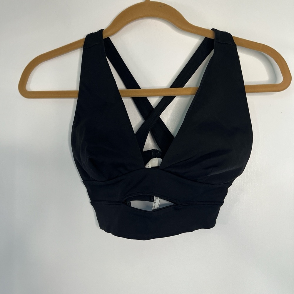 FP Movement by Free People Black Crisscross Cutout Sports Bra